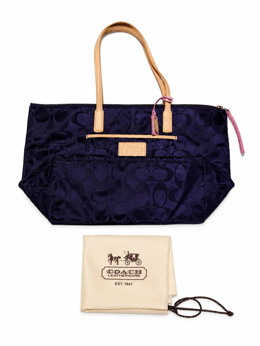 Coach 24862 NWOT Legacy Weekend Signature Tote  Leather Handles Dust Bag